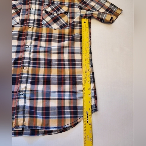 Vans Off The Wall plaid button down short sleeve mens shirt in size Large F7 - Picture 6 of 9